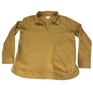 J. Jill Purejill Diagonal-Knit Folded-Collar Top Size Large